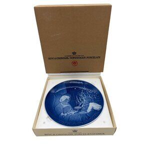 1978 Bing Grondahl Christmas Plate A Christmas Tale Denmark Porcelain w/ Box 7in